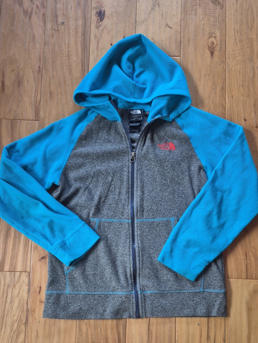 The North Face Kids Blue & Gray Fleece Zip-Up Hoodie